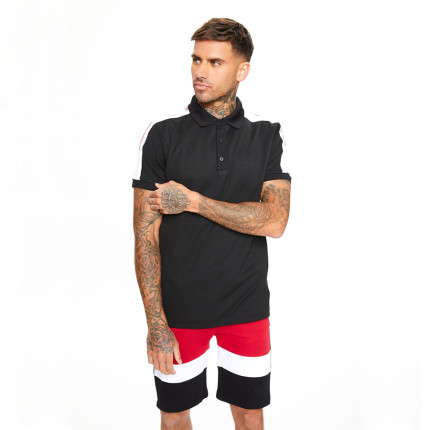 Taped Polo Shirt - Black